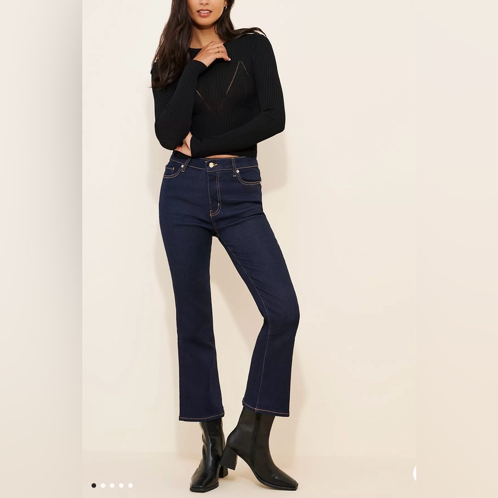FRAME Le Crop Mini Boot Dark Wash Jeans 28